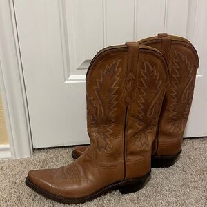 Tan Leather Cowboy Boots